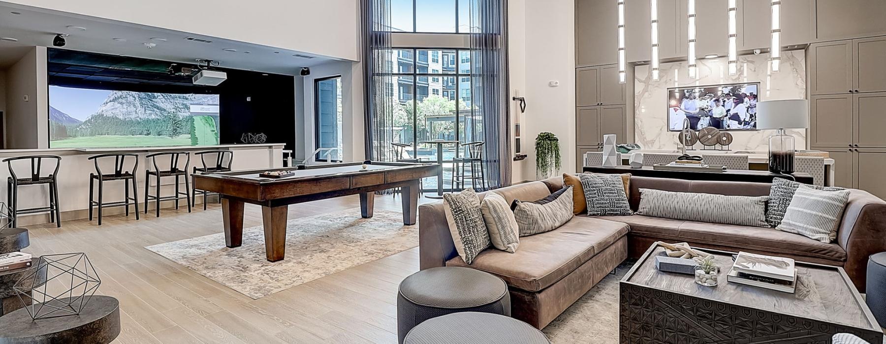 a living room with a fireplace